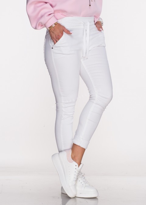 Włoskie spodnie jeansowe MILANO białe