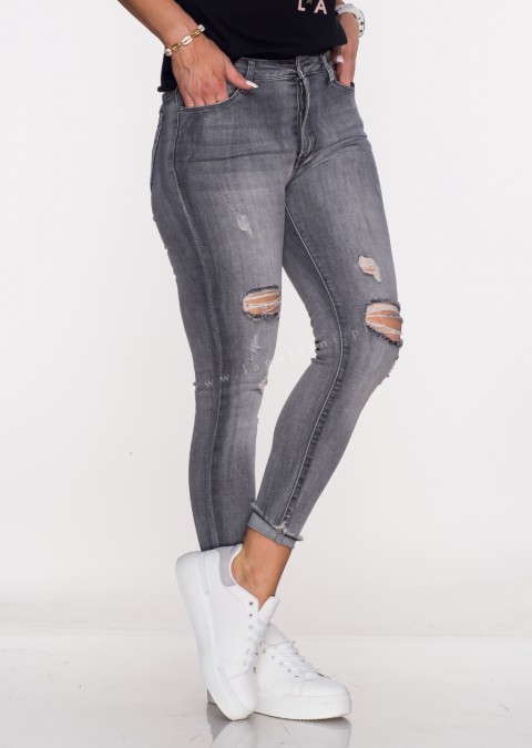 Spodnie jeansowe SLIM FIT szare