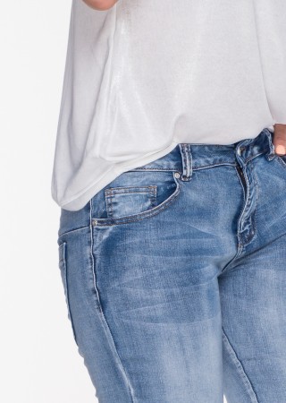 Włoskie jeansy PUSH UP PRZESZYCIA przecierany jeans