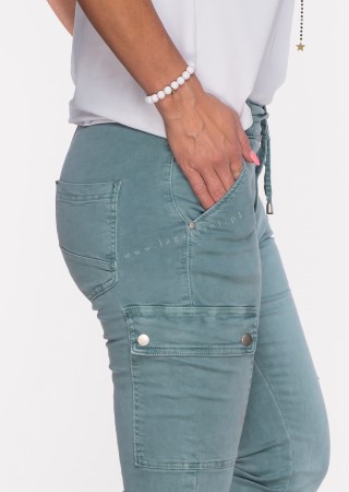 Włoskie jeansy Silver Buttons musztardowe