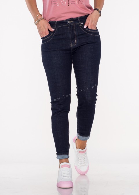 Włoskie jeansy LAZZARO ciemny jeans /7251