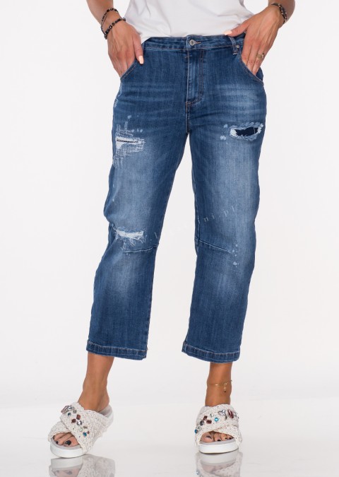 Włoskie jeansy BOYFRIEND GIORRE długość 7/8 denim H1164