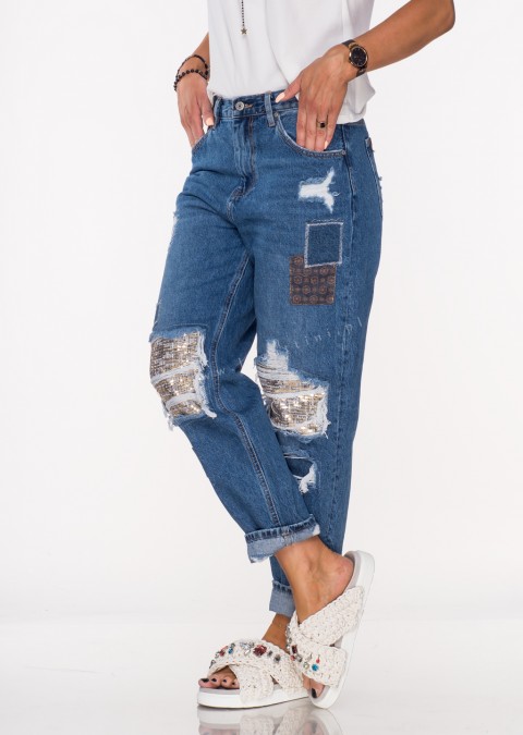 Włoskie jeansy BOYFRIEND AZOLLO denim H019