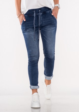 Włoskie spodnie jeansowe MILANO morskie /61