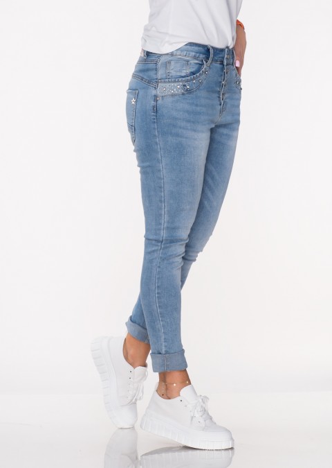 Włoskie jeansy FRASSINORO guziki /9143