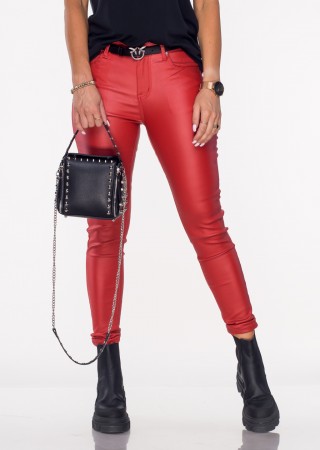 Włoskie spodnie CLASSIC 6688 woskowane czerwone /130