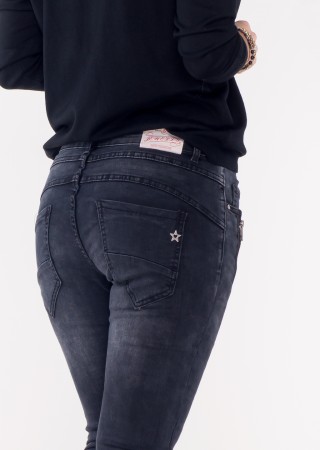 Włoskie jeansy PANZANO 4 czarne /22207