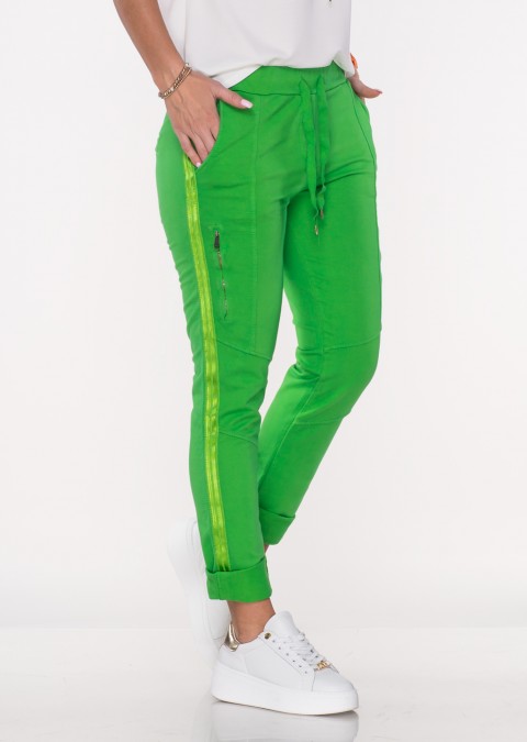 Włoskie spodnie dresowe BERNARDICO zielone /6357