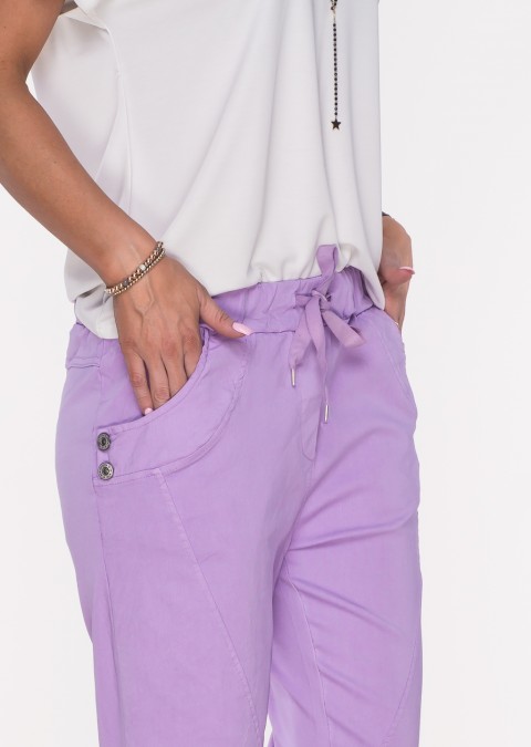 Włoskie jeansy BOYFRIEND fioletowe