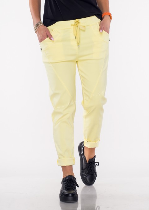 Włoskie spodnie BOYFRIEND żółte