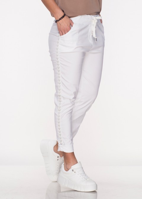 Włoskie spodnie PAPALARDO białe
