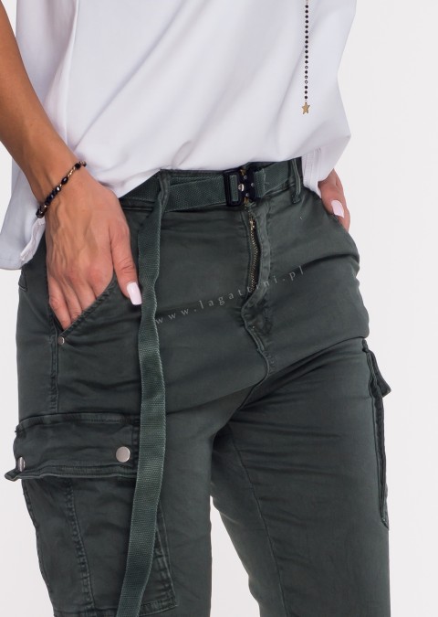 Włoskie jeansy BAGGY LIMITED + pasek khaki