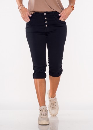 Włoskie jeansy FIORANELLO długość 3/4 czarne /2390