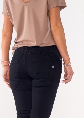 Włoskie jeansy FIORANELLO długość 3/4 czarne /2390