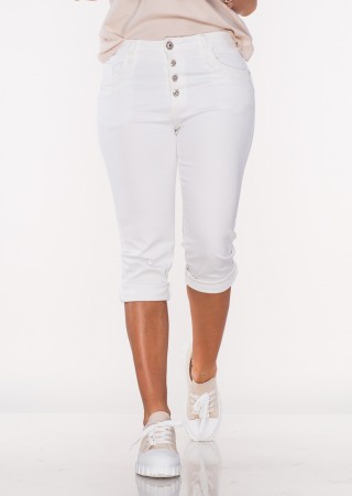 Włoskie jeansy FIORANELLO długość 3/4 białe /2390