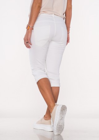 Włoskie jeansy FIORANELLO długość 3/4 białe /2390