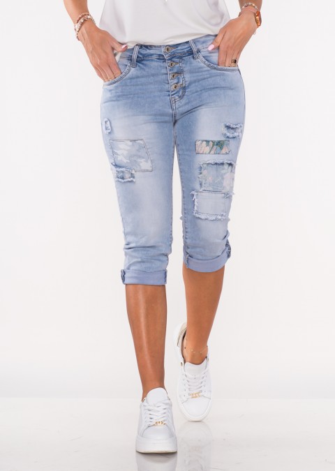 Włoskie jeansy VITALLI długość 3/4 naszywki /22156