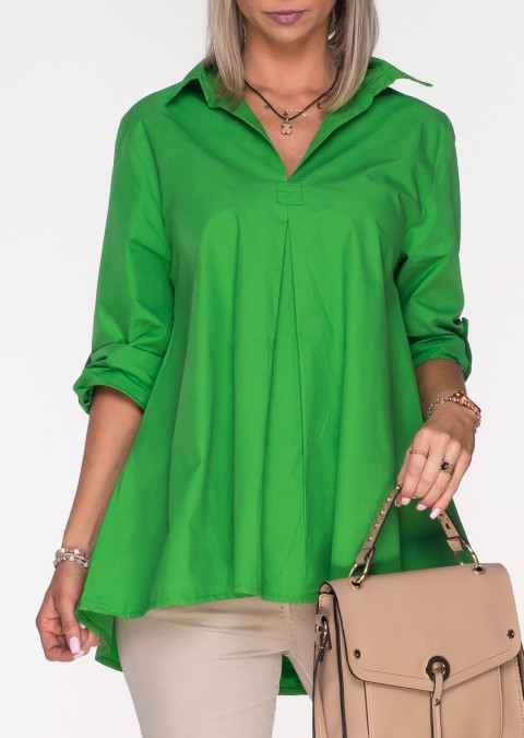 Włoska bawełniana koszula AGNESS zielona /481