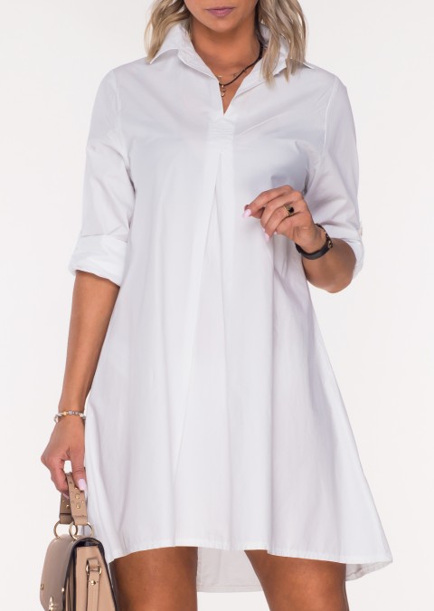 Włoska koszulowa sukienka AGNESS 2 biała /789