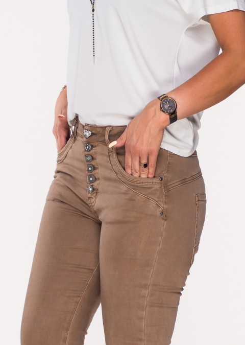 Włoskie jeansy FIORANETTI brązowe /2565-50