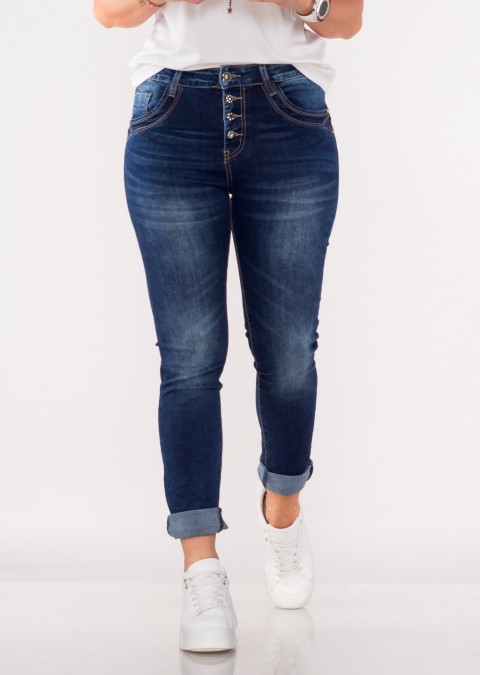 Włoskie spodnie FIORANELLO ciemny jeans /2602