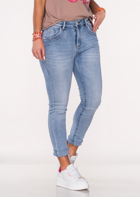 Włoskie jeansy MONCALVINI jasny jeans /2673