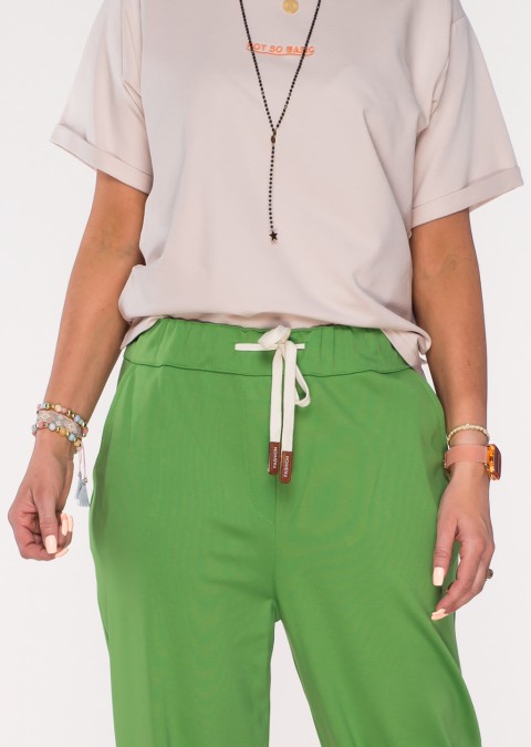 Włoskie spodnie BELLO BOYFRIEND zielone /33409
