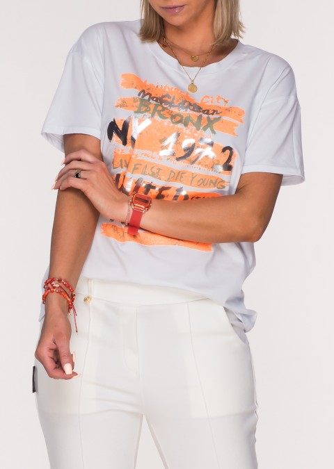 Włoski t-shirt BRONX pomarańczowy