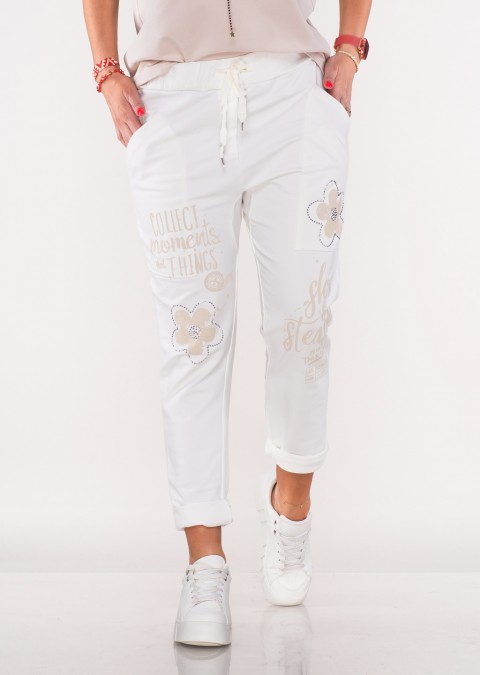 Włoskie spodnie dresowe MORELLI biały