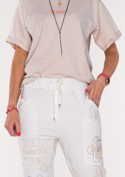 Włoskie spodnie dresowe MORELLI biały