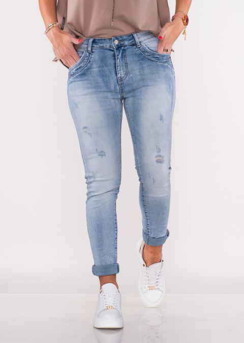 Włoskie jeansy MONCALVINI jasny jeans /2613