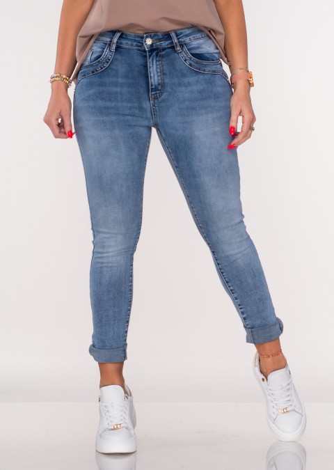 Włoskie jeansy MONCALVINI jasny jeans /2669