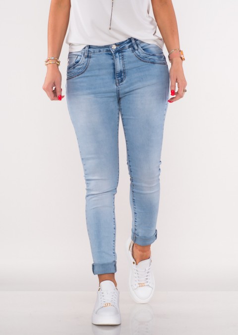 Włoskie jeansy MONCALVINI jasny jeans /2612