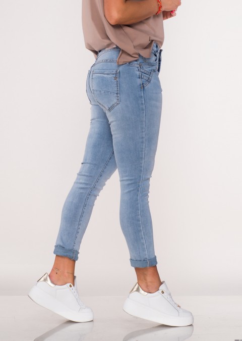 Włoskie jeansy FLORENTINO guziki jasny jeans /2634
