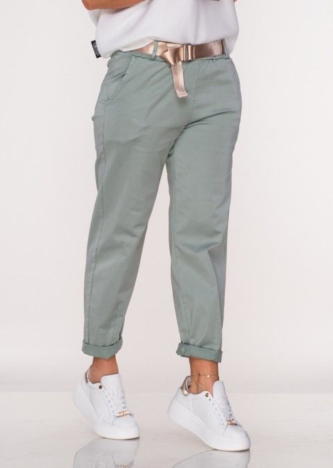Spodnie CASTELLO khaki + pasek